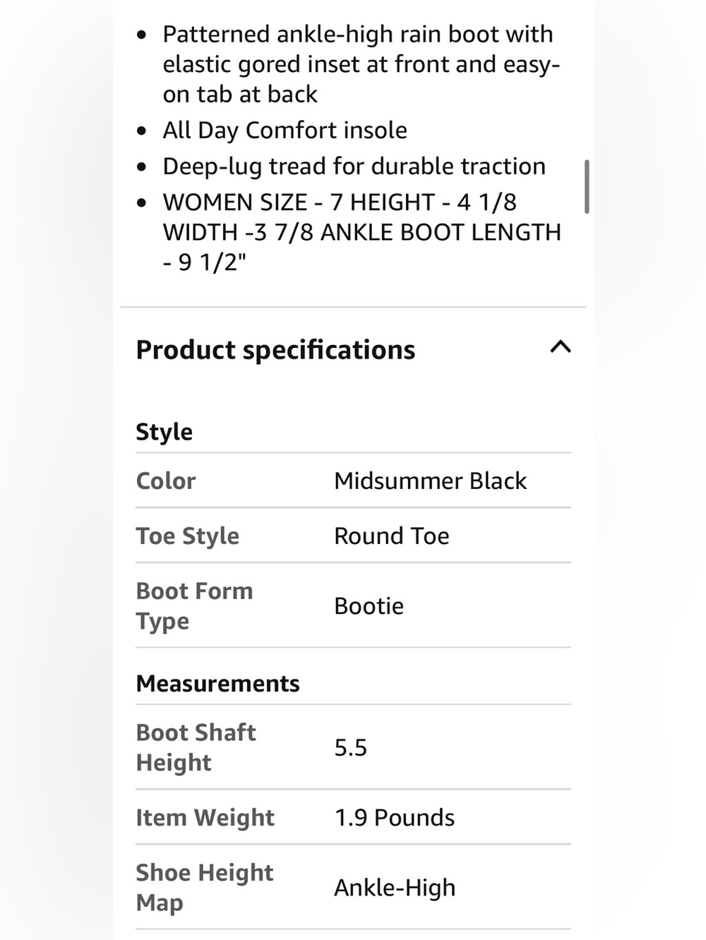 Sloggers Waterproof Ankle Boots Midsummer Black &Red Floral Womens 8 Rain Boots - Picture 13 of 13